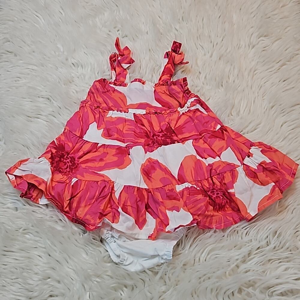 Baby Gap White and Orange Floral Dress